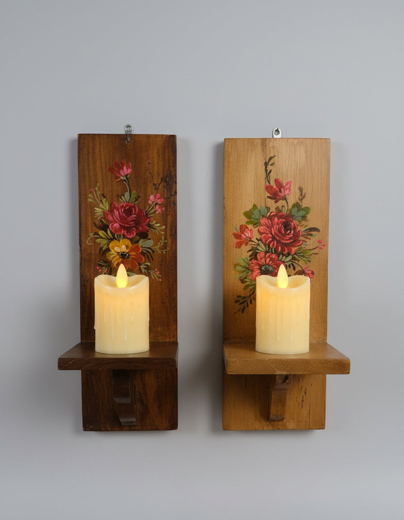 Wooden Candle Stand (wooden finish)