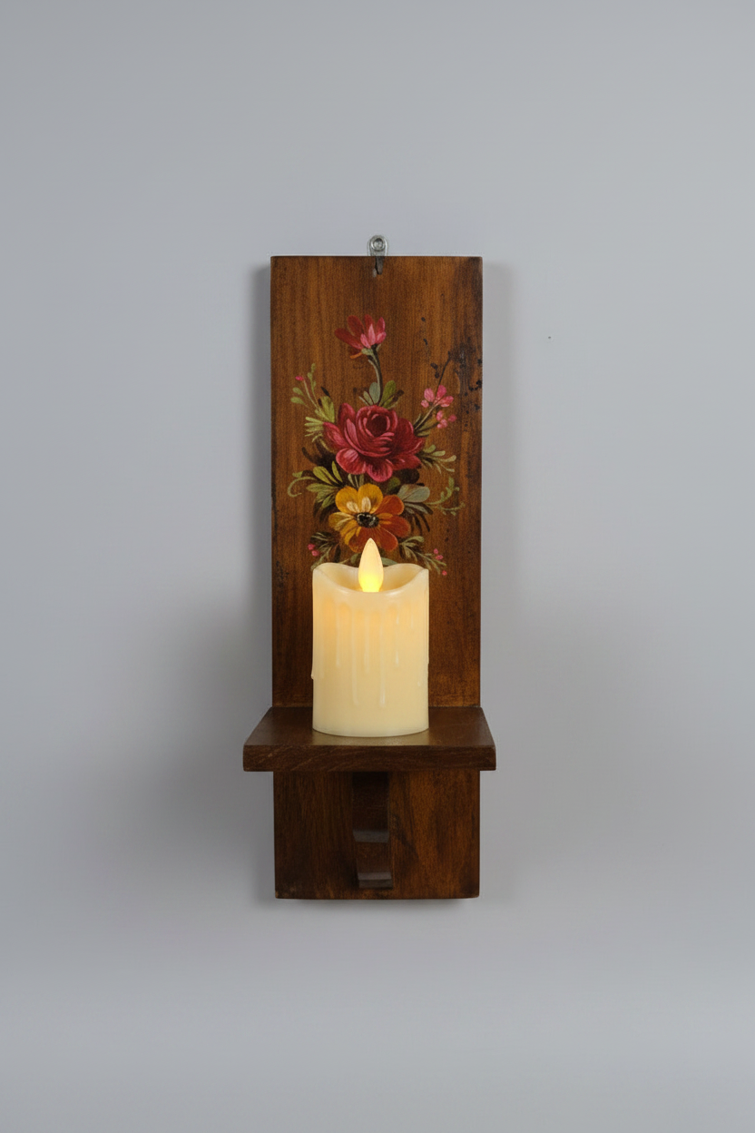 Wooden Candle Stand (wooden finish)