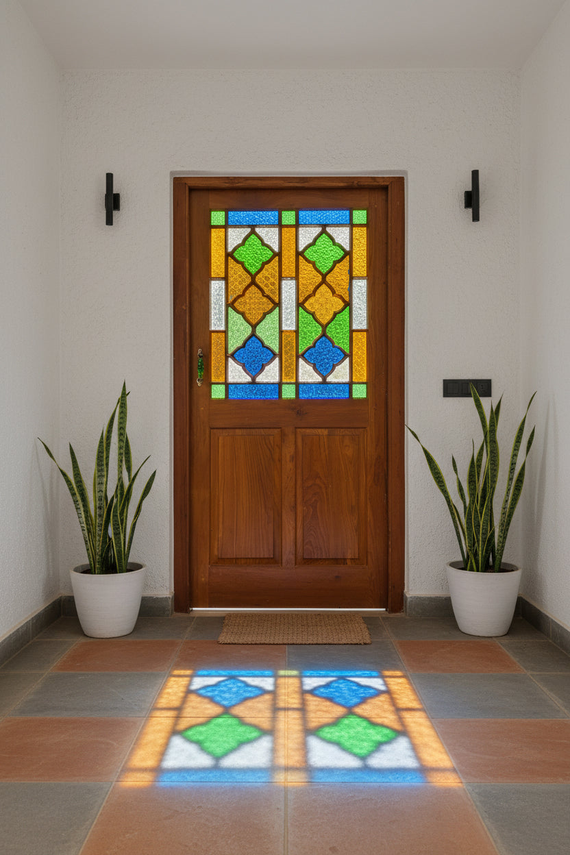 Quatrefoil Teak Door