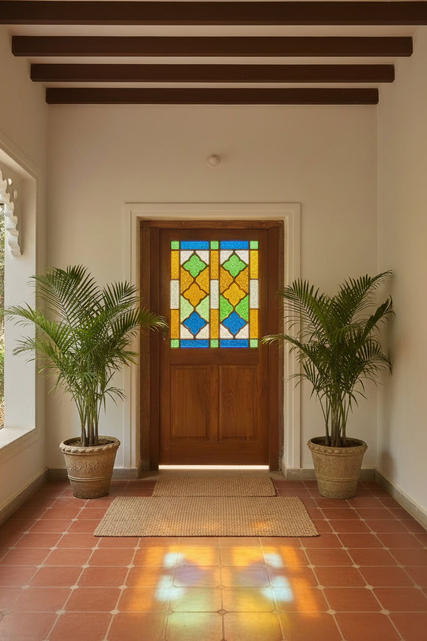 Quatrefoil Teak Door