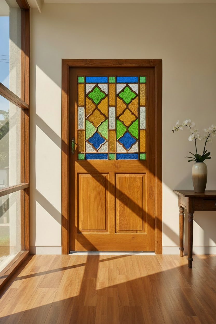 Quatrefoil Teak Door