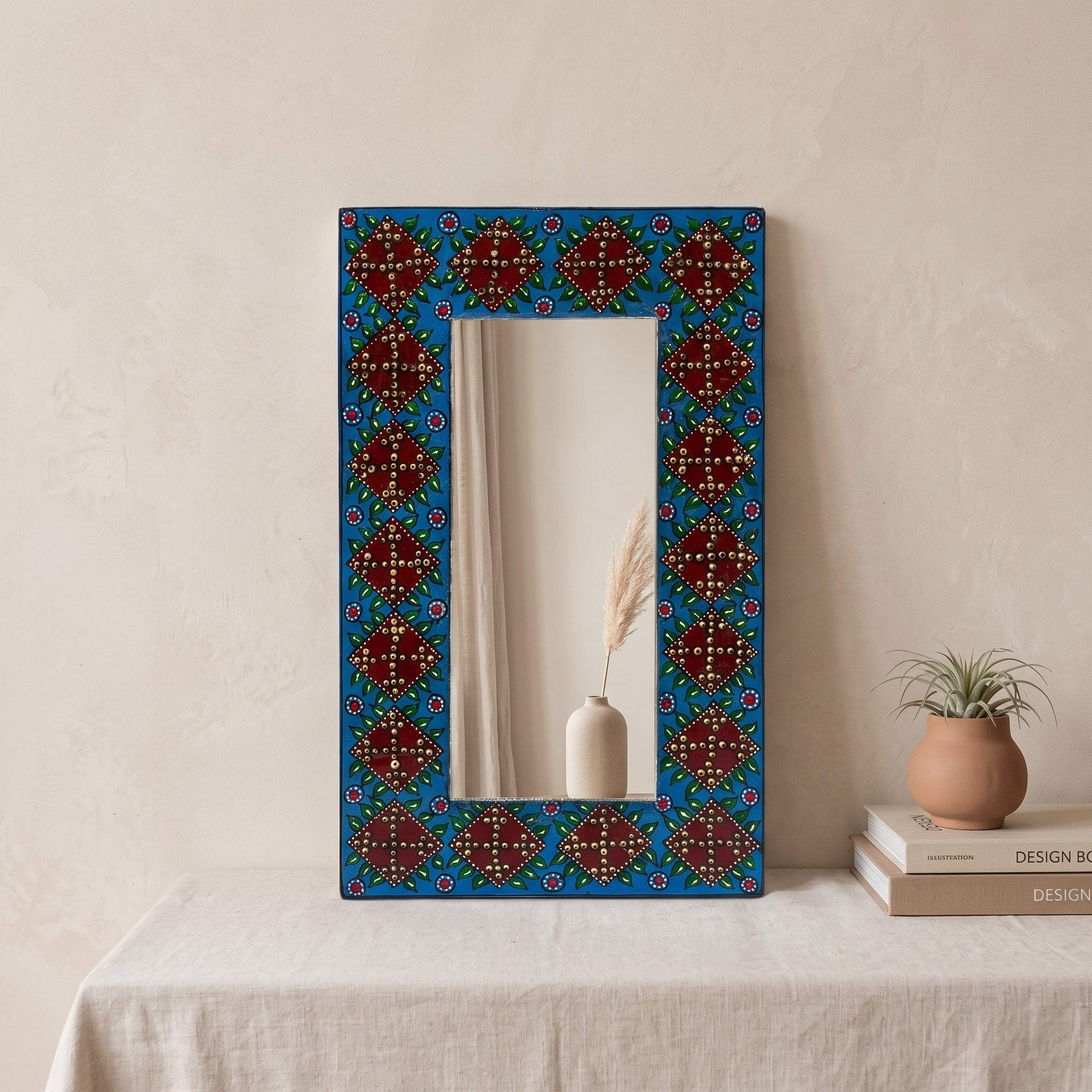 Painted mirror (leaf series)