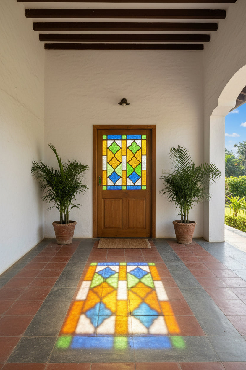 Quatrefoil Teak Door